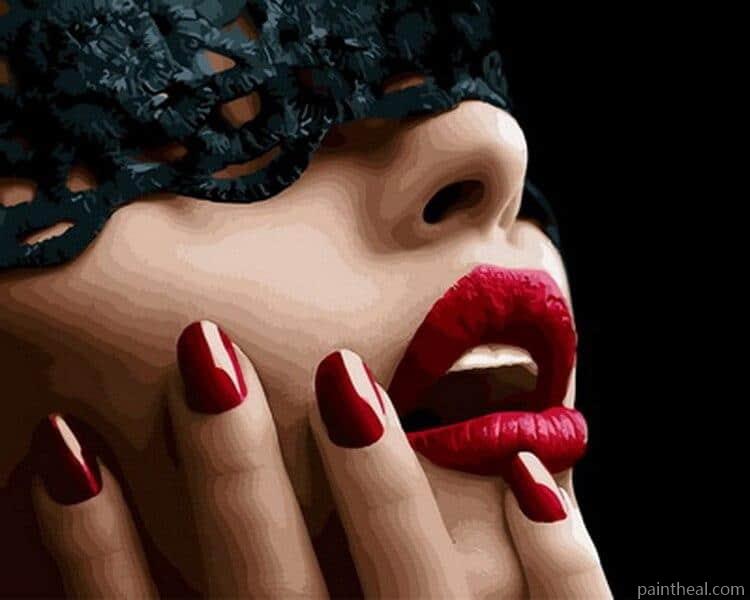 Lady With Red Lips People Painting By Numbers Kits