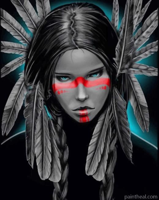 Aesthetic Native American Girl NEW Painting By Numbers Kits