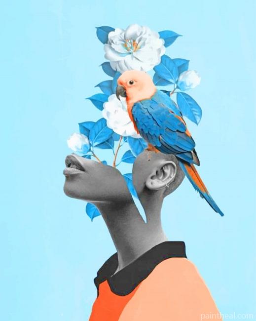 Afro Girl Parrot Art NEW Painting By Numbers Kits