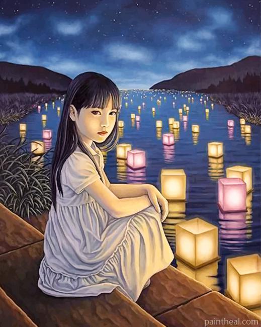 Japanese Girl Painting By Numbers Kits