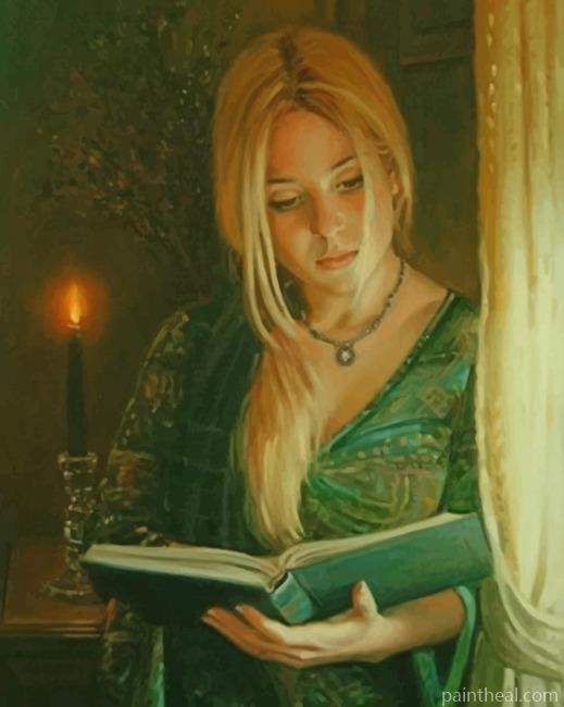 Lady Reading A Book Painting By Numbers Kits
