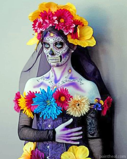 Aesthetic Sugar Skull Women Painting By Numbers Kits