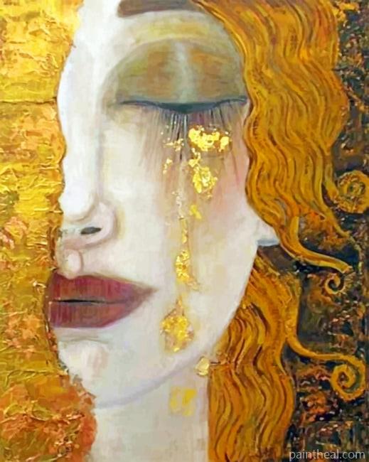 Crying Gold Vintage Painting By Numbers Kits
