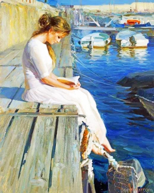 Woman Reading A Book NEW Painting By Numbers Kits