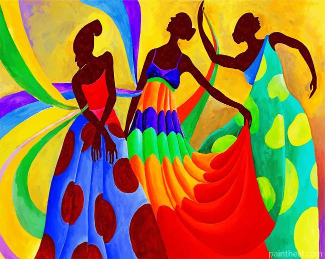 African Dancers Art Painting By Numbers Kits