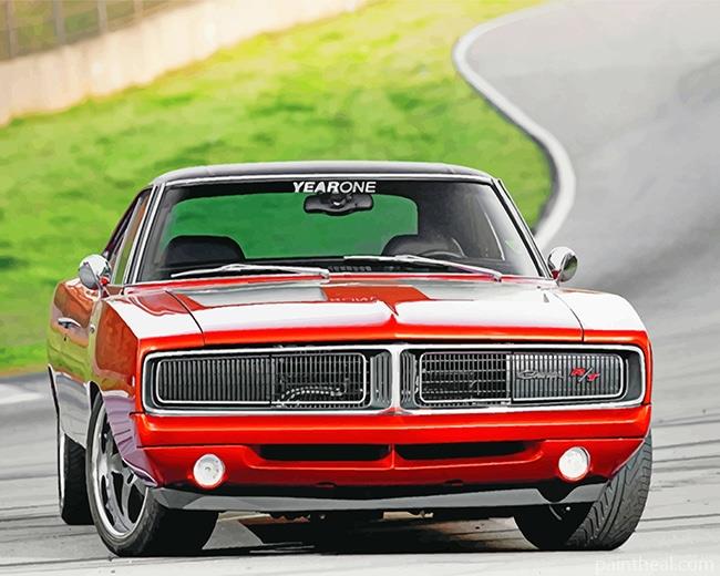 Red Dodge Charger Pro Touring NEW Painting By Numbers Kits