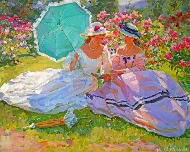 Women In Garden Painting By Numbers Kits