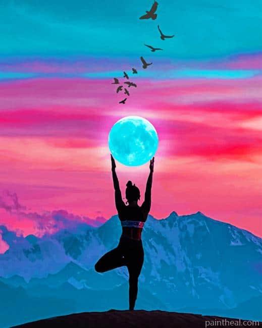 Girl Holding Moon NEW Painting By Numbers Kits