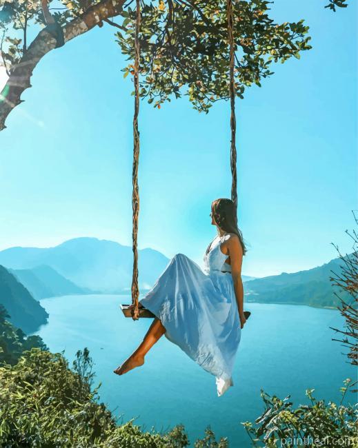 Girl In Swing Painting By Numbers Kits