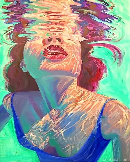 Woman Swimming In The Pool NEW Painting By Numbers Kits