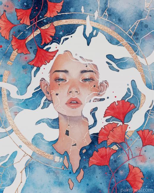 Abstract Watercolor Girl NEW Painting By Numbers Kits