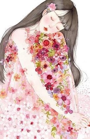 Girl On Flower Abstract Painting By Numbers Kits