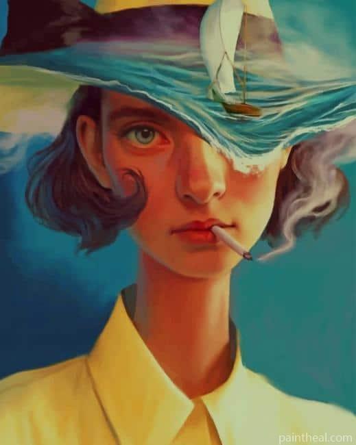 Smoking Girl Art NEW Painting By Numbers Kits