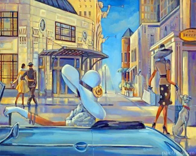 Classy Woman Driving Vintage Painting By Numbers Kits