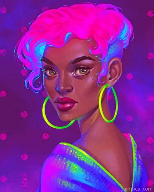 Neon Black Girl NEW Painting By Numbers Kits