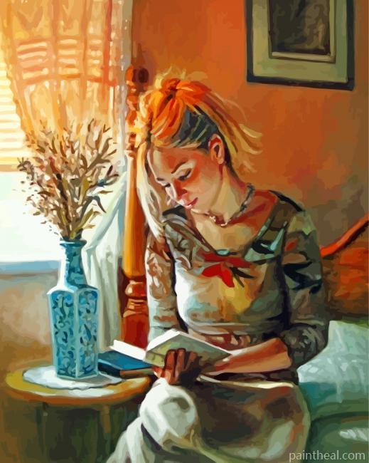 Woman Reading A Book Painting By Numbers Kits