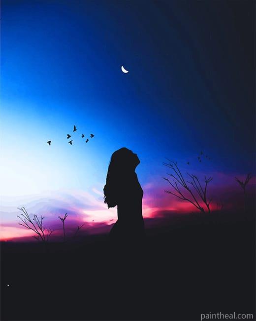 Girl Silhouette NEW Painting By Numbers Kits