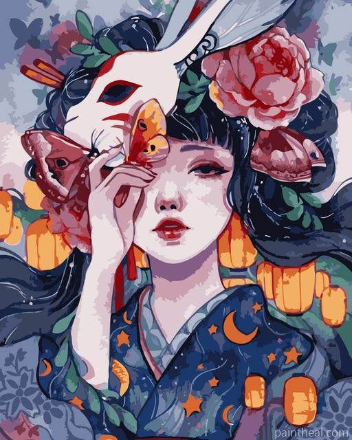 Girl Behind the Mask People Painting By Numbers Kits