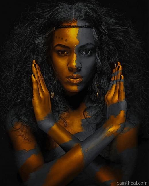 Gold African Girl NEW Painting By Numbers Kits