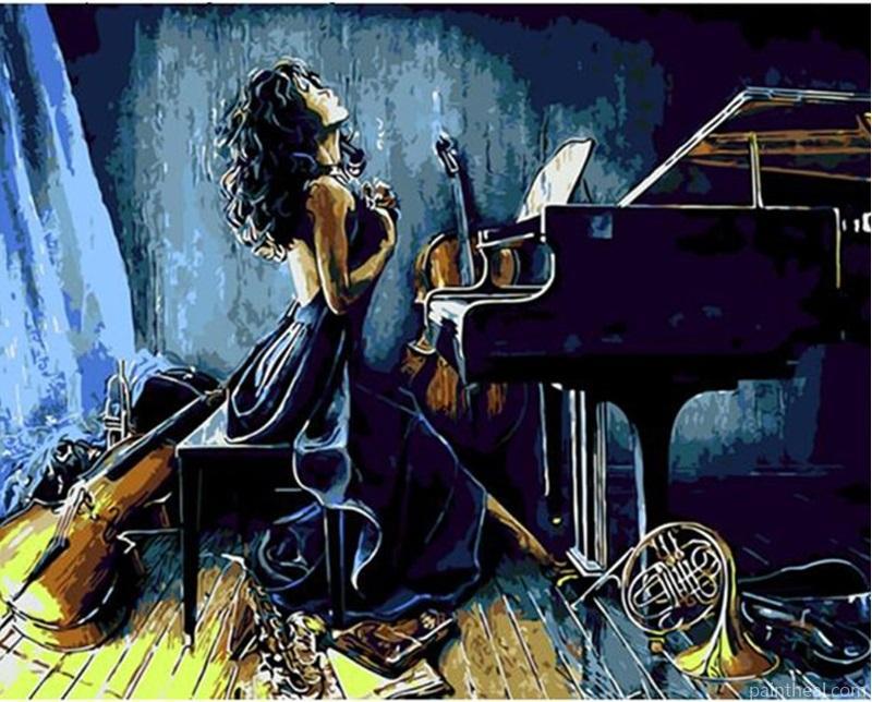 Piano Girl People Painting By Numbers Kits