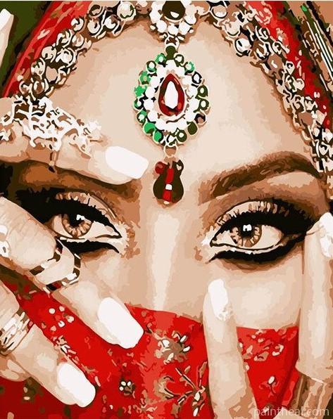Indian Beauty People Painting By Numbers Kits