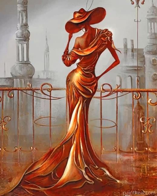 Gold Classic Woman Painting By Numbers Kits