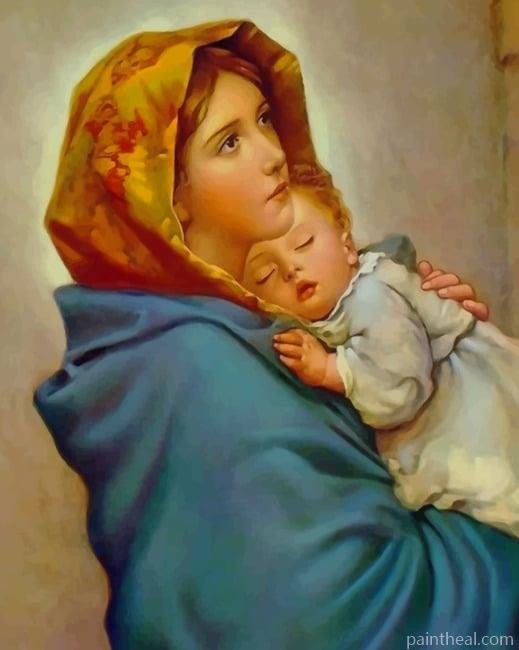 Mother Mary And Jesus NEW Painting By Numbers Kits