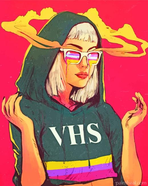Aesthetic Gamer Girl Illustration Painting By Numbers Kits