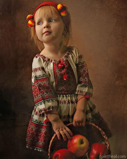 Apple Girl Painting By Numbers Kits