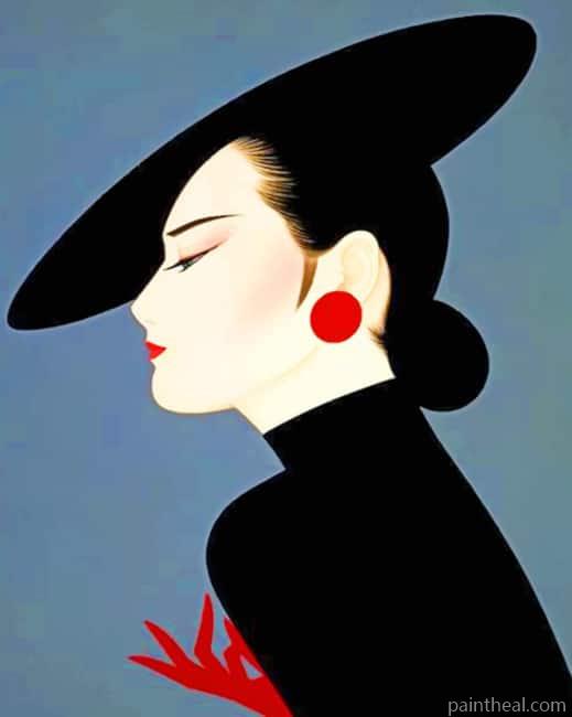 Classy Asian Woman Illustrations Painting By Numbers Kits