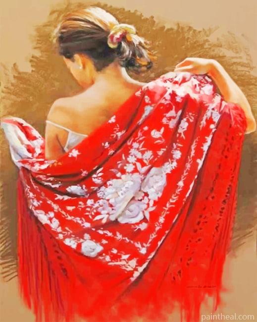 Woman Wearing Red NEW Painting By Numbers Kits