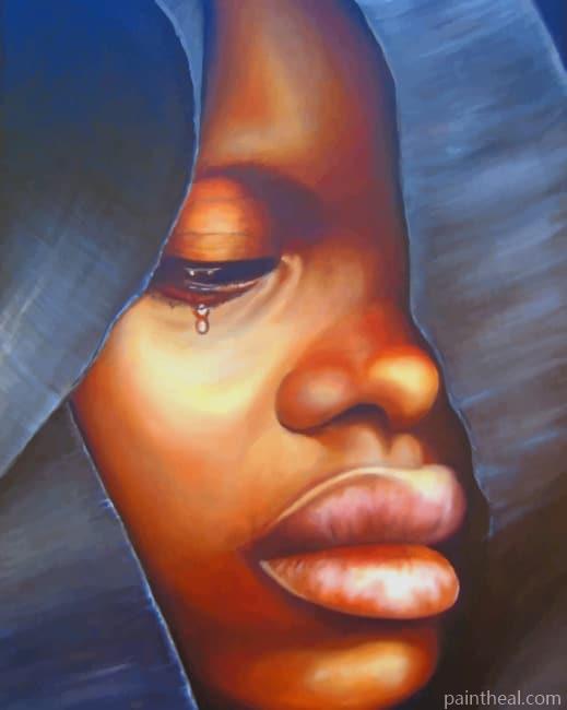 Sad African Girl NEW Painting By Numbers Kits