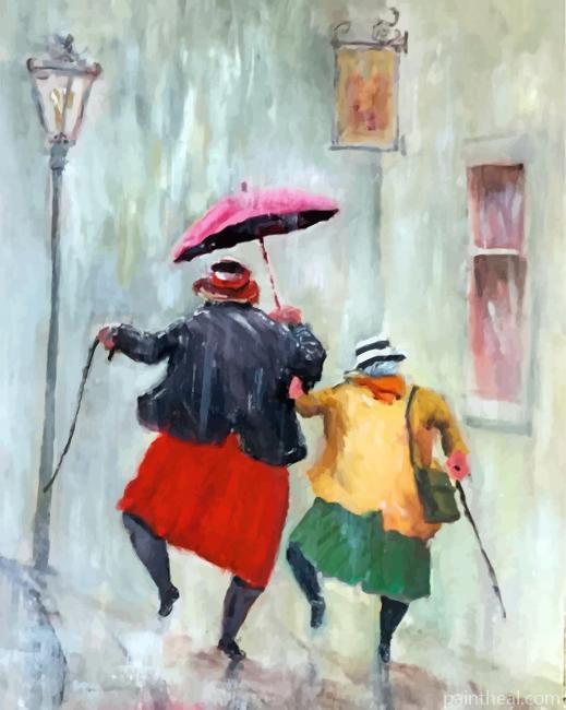 Old Women Dancing Painting By Numbers Kits