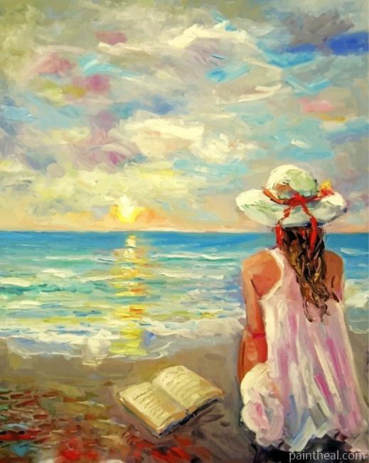 Girl Sitting By Sea Painting By Numbers Kits