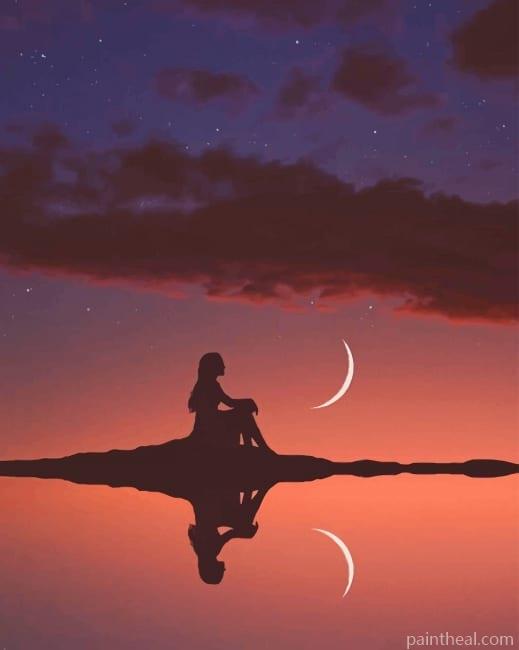 Girl Watching The Sky NEW Painting By Numbers Kits
