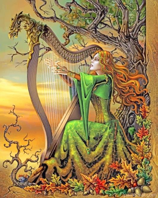 Fantastic Musician Woman Women Painting By Numbers Kits
