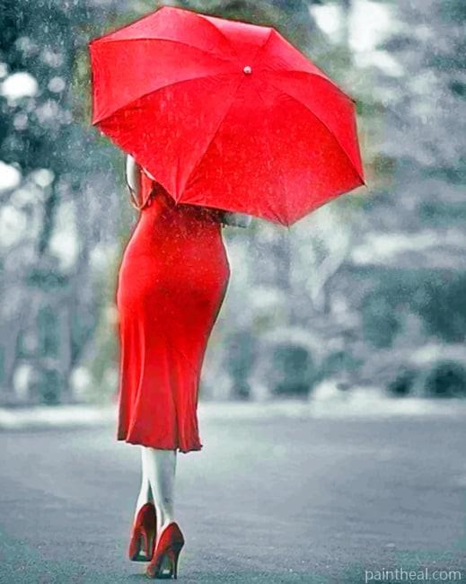 Classy Lady Wearing Red NEW Painting By Numbers Kits