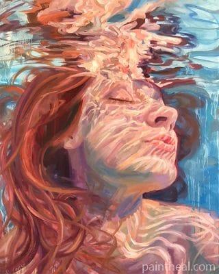 Red Head Woman In The Water NEW Painting By Numbers Kits