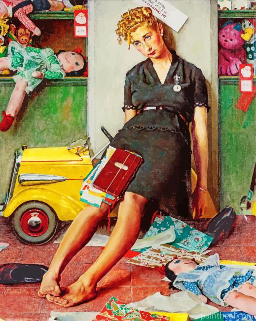 Tired Salesgirl Painting By Numbers Kits