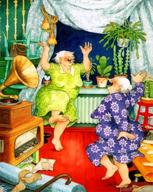 Happy Old Ladies Painting By Numbers Kits