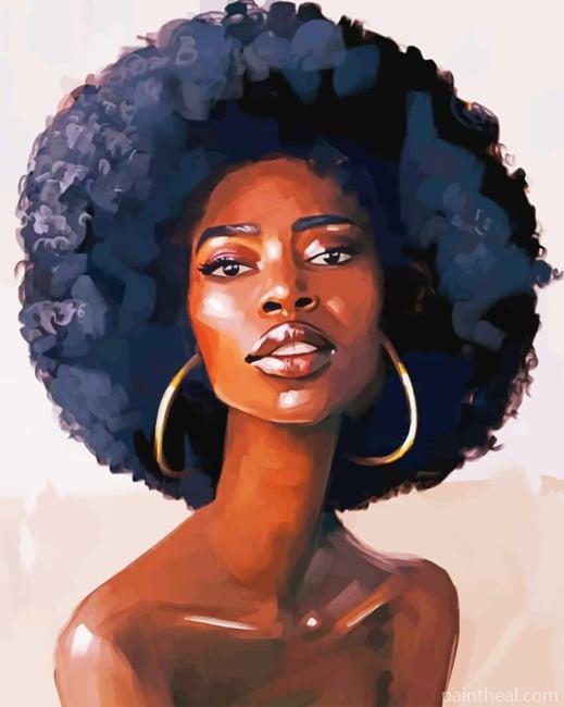 Afro Black Girl NEW Painting By Numbers Kits