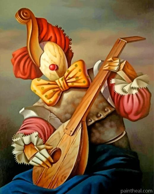 Wooden Clown Painting By Numbers Kits