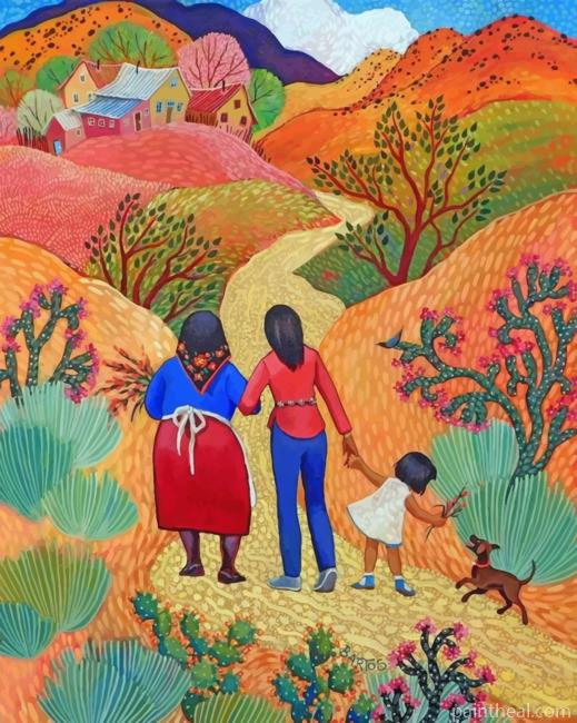 Walking With Grandma Painting By Numbers Kits