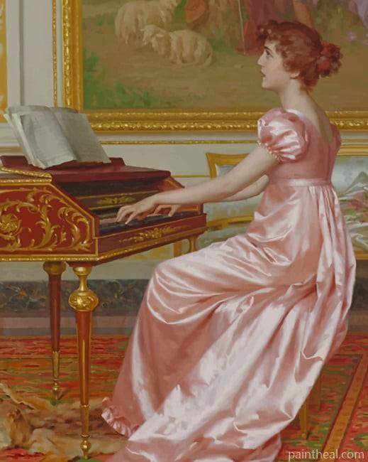 Woman Playing Piano NEW Painting By Numbers Kits