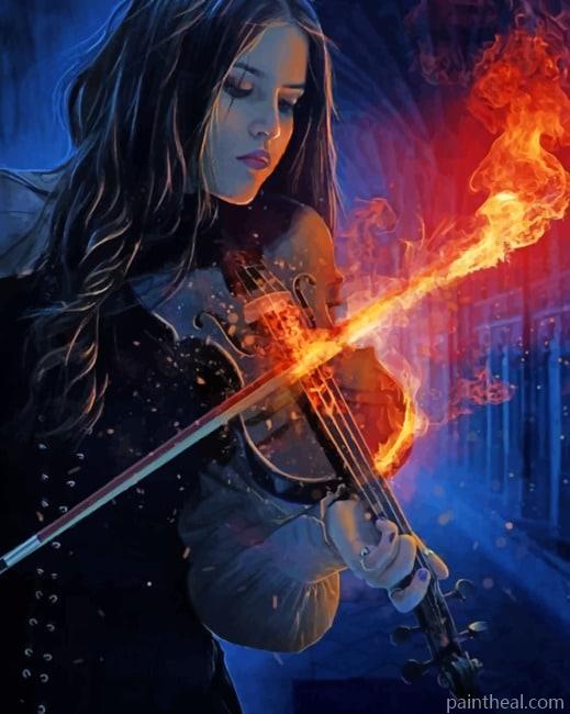 Fire Violinist NEW Painting By Numbers Kits
