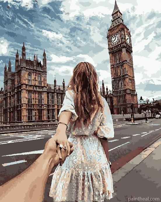 Follow Me To Big Ben -Paint By Numbers Painting By Numbers Kits
