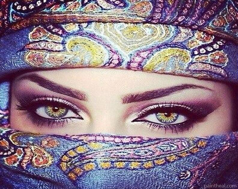 Arabian Woman Eyes Painting By Numbers Kits