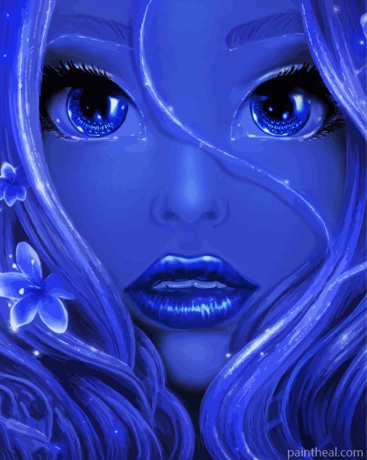 Blue Girl Face Painting By Numbers Kits
