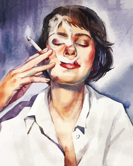 Girl Smoking Natalia Veyner Painting By Numbers Kits