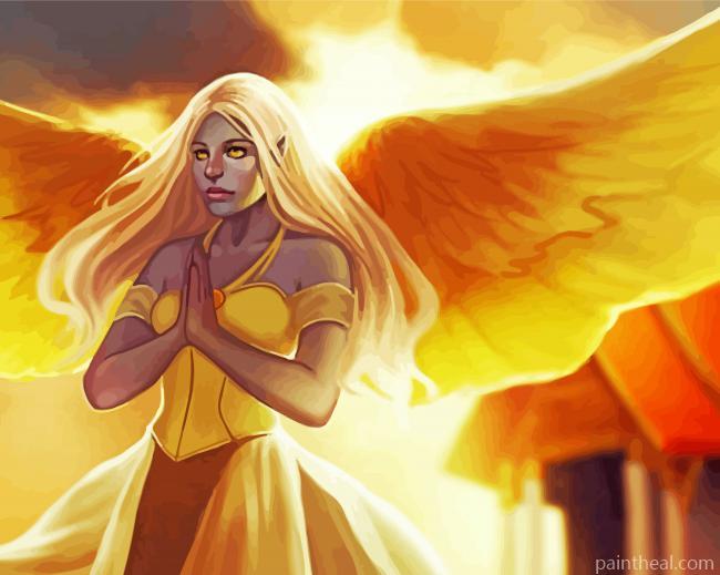 Golden Angel Woman Painting By Numbers Kits